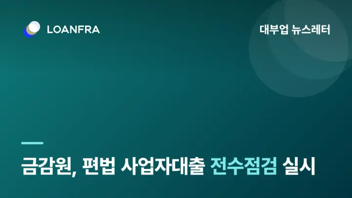 금융감독원, 편법 사업자대출 전수점검 실시⚠️