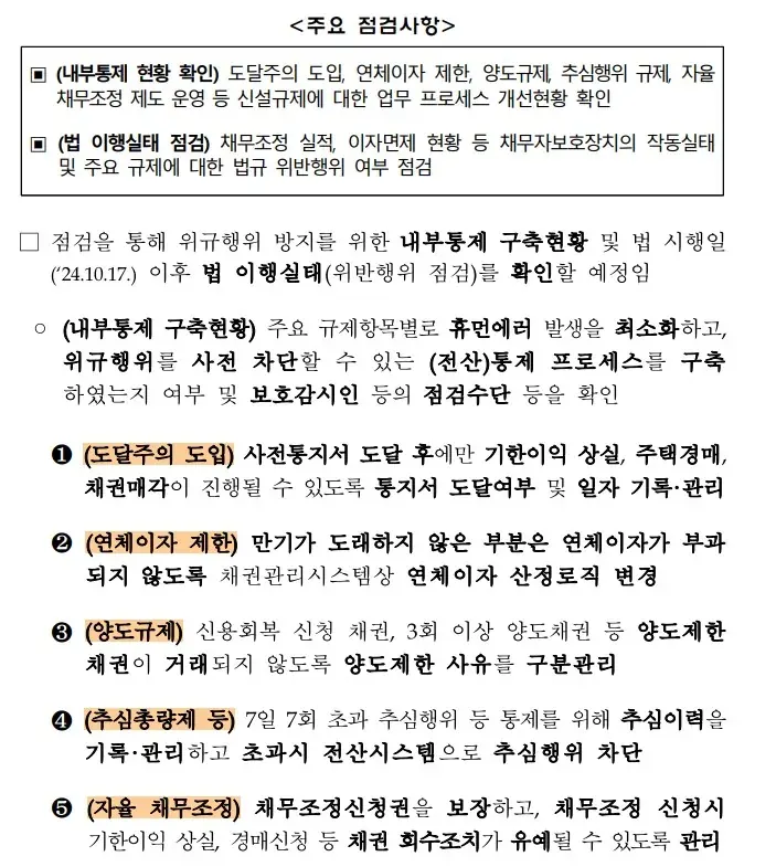 ⚠️대부업권 대상 특별 현장점검 실시